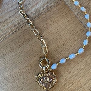 EVIL EYE HEART PENDANT NECKLACE